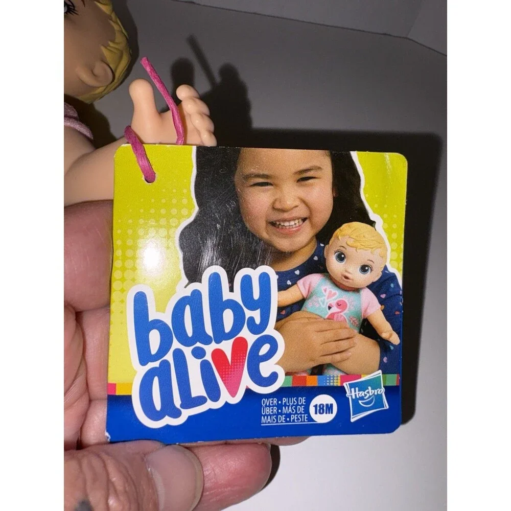 Baby Alive Sweet 'N Snugglier Baby Doll Blonde Hair Blue Eyes Flamingo Pajamas